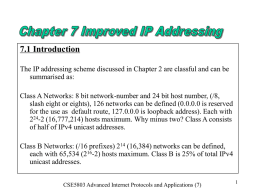 7.6 Introduction to Classless IP Addressing