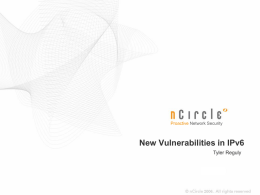 New Vulnerabilities in IPv6