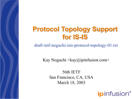 Protocol Topology Support for IS-IS