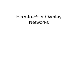 Peer-to-Peer Overlay Networks