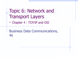 Chapter 4 : TCP/IP and OSI