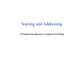 Naming and Addressing, lecture 9