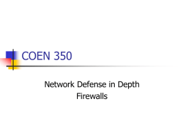 Defense in Depth / Firewalls Presentation