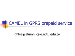CAMEL in GPRS prepaid service