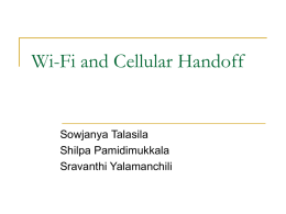 Wi-Fi and Cellular Handoff