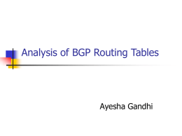 Analysis of BGP Routing Tables