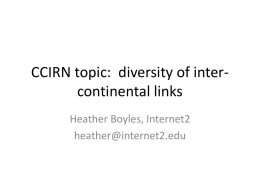 CCIRN topic: diversity of inter