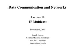 IP Multicast and Multicast Reliability