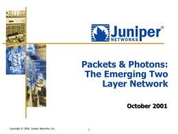 Packets & Photons: The Emerging Two Layer Network