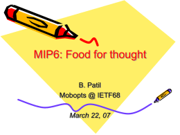 MIP6: Food for thought