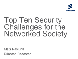 Top Ten Security Challenges in the Networked Society