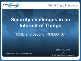 Security challenges in an Internet of Things