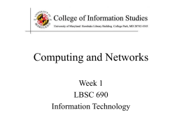 Computer Systems - University of Maryland Institute for Advanced