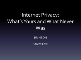 Internet Privacy - lawrencebrinson