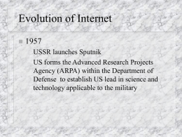Pres3EvolutionOfInternet - University of Scranton: Computing