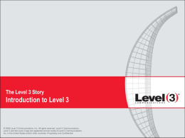 Level(3) story - Communication Management Services