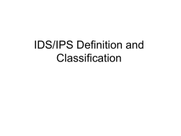 IDS definition and classification