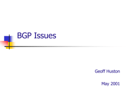 Measuring BGP - Geoff Huston