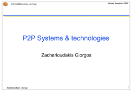 P2P Systems and Technologies - Department of Computer Science
