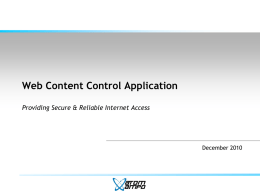 Web Content Control Application Providing Secure
