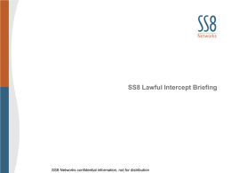 SS8 Lawful Intercept Briefing - Sept 2006 v3