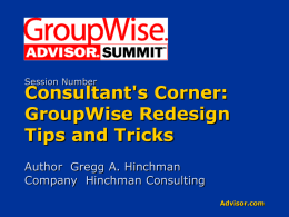 GroupWise Redesign Tips and Tricks
