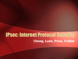 IPSEC Presentation