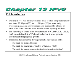 13.4 IPv6 Extension Headers