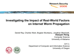 Investigating the impact of real-world factors on Internet worm