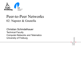 Peer-to-Peer Networks 02: Napster & Gnutella Christian