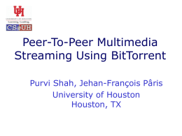 Peer-To-Peer Multimedia Streaming Using