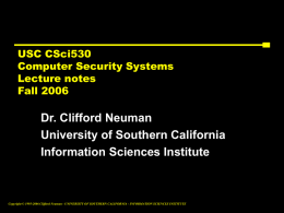 October 20 - Center for Computer Systems Security
