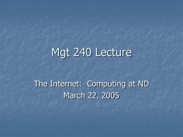 The Internet - University of Notre Dame
