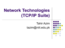 Network Technologies (TCP/IP Suite)