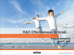 R&D effectiveness in Israël