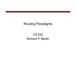 Routing Paradigms - Computer Science at Rutgers