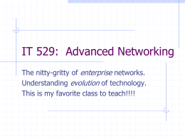 Lecture 1 - IT 529 Advanced Networking