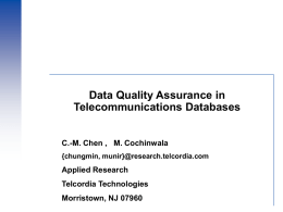 Data Quality Assurance in Network Databases