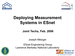 Deploying Measurement Systems in ESnet