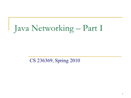 236369 Networking Part I