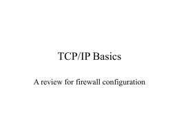 TcpIp and Firewalls