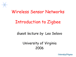 Zigbee_Intro_v5 - University of Virginia, Department of Computer