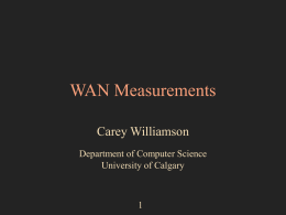 WAN Measurement Study - University of Calgary