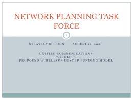 Network Planning Task Force Strategy Session