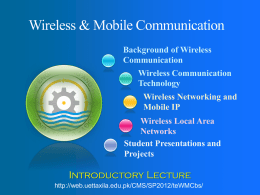 Wireless Communication - University of Engineering and