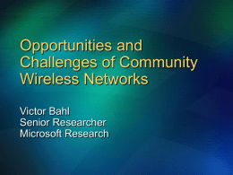 Opportunities and Challenges of Community