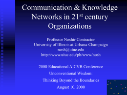 Communication through knowledge networks