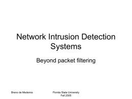 PowerPoint Presentation - Network Intrusion Detection Systems