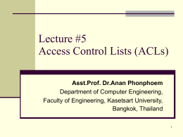 ACLs - Department of Computer Engineering