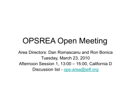 OPSREA Open Meeting